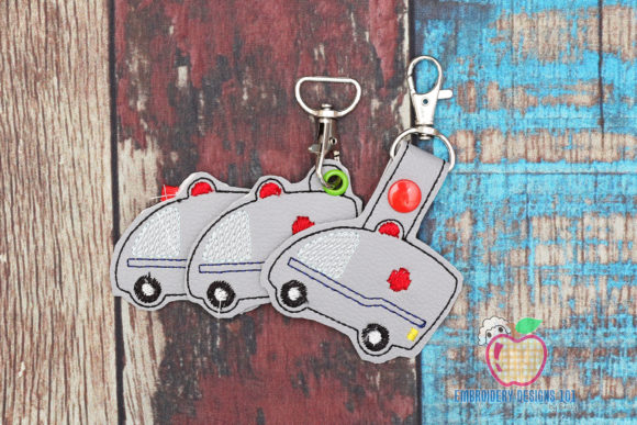 Ambulance ITH Key Fob Pattern