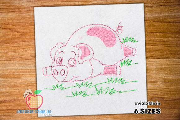 Pig Sleeping on Lawn